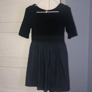 Jean and black dress